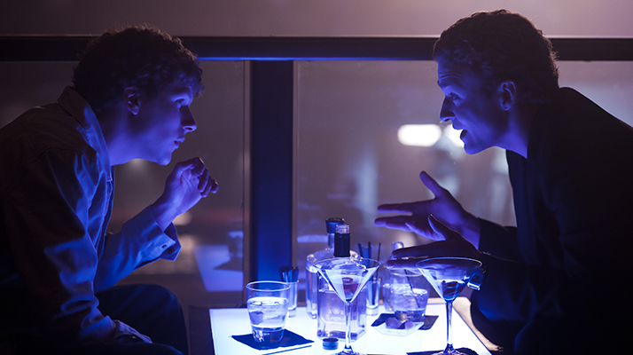 Jesse Eisenberg, left, and Justin Timberlake in Columbia Pictures' "The Social Network."
